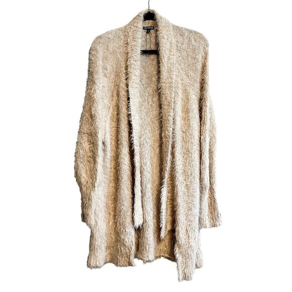 Express Eyelash Fringe Soft Chunky Knit Open Front Cardigan NWOT Size M/L - Picture 1 of 9